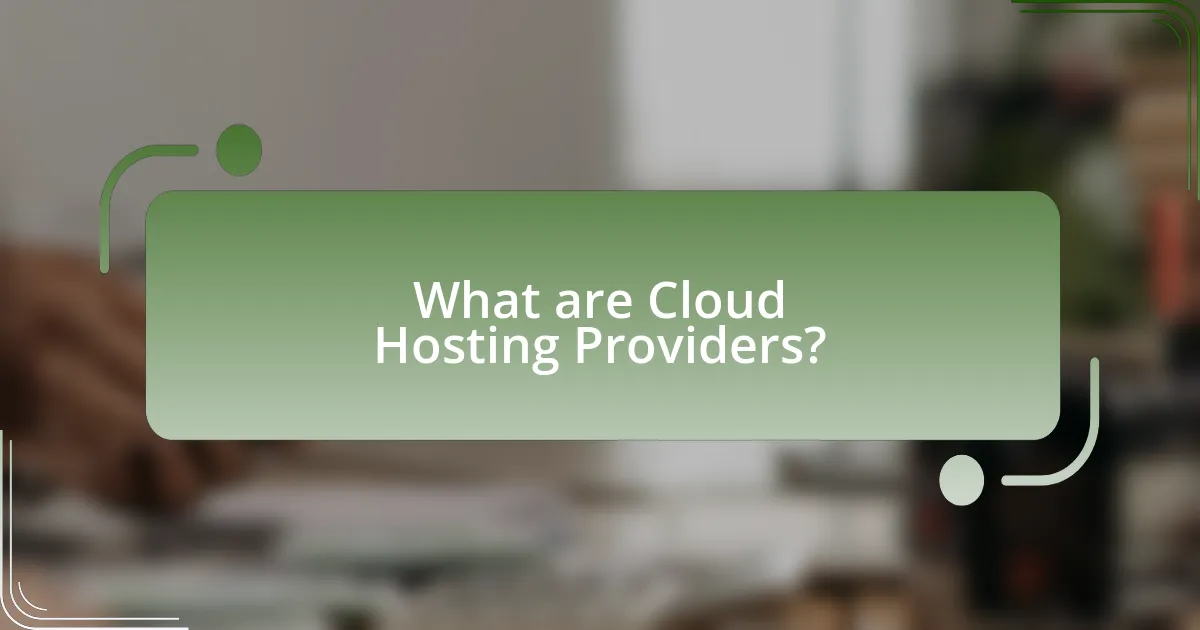 What are Cloud Hosting Providers?