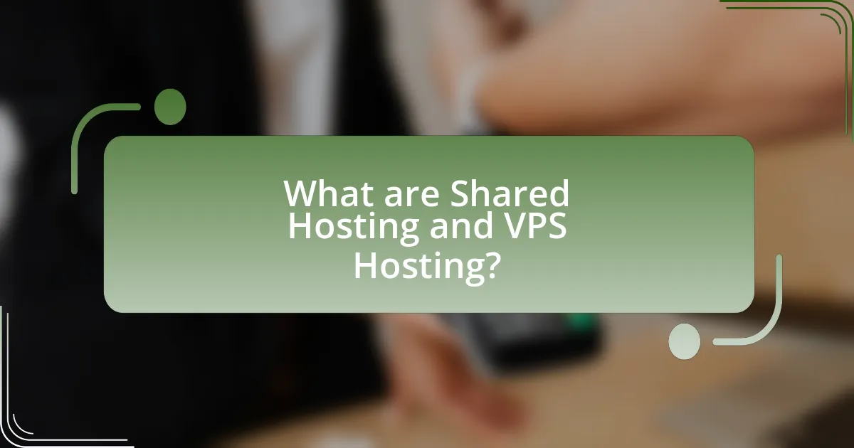 What are Shared Hosting and VPS Hosting?