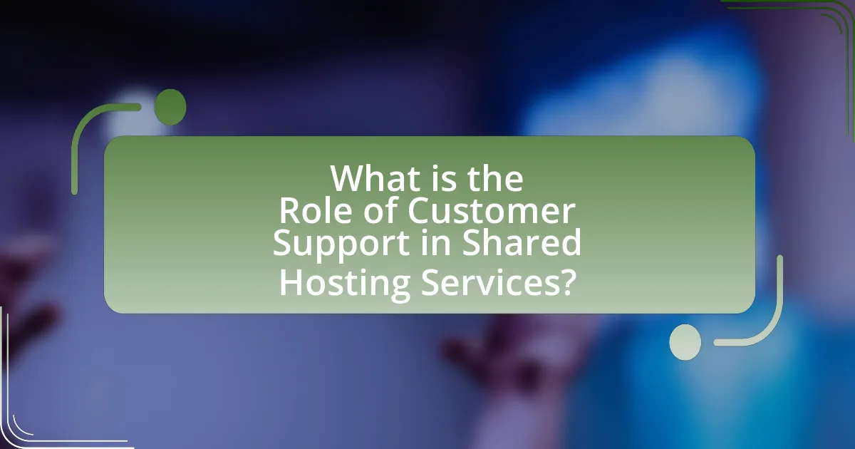 What is the Role of Customer Support in Shared Hosting Services?