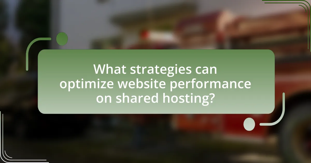What strategies can optimize website performance on shared hosting?